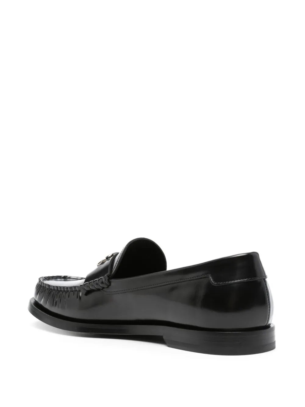 Leather loafers with logo plaque