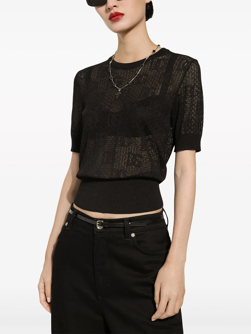 Top with jacquard monogram