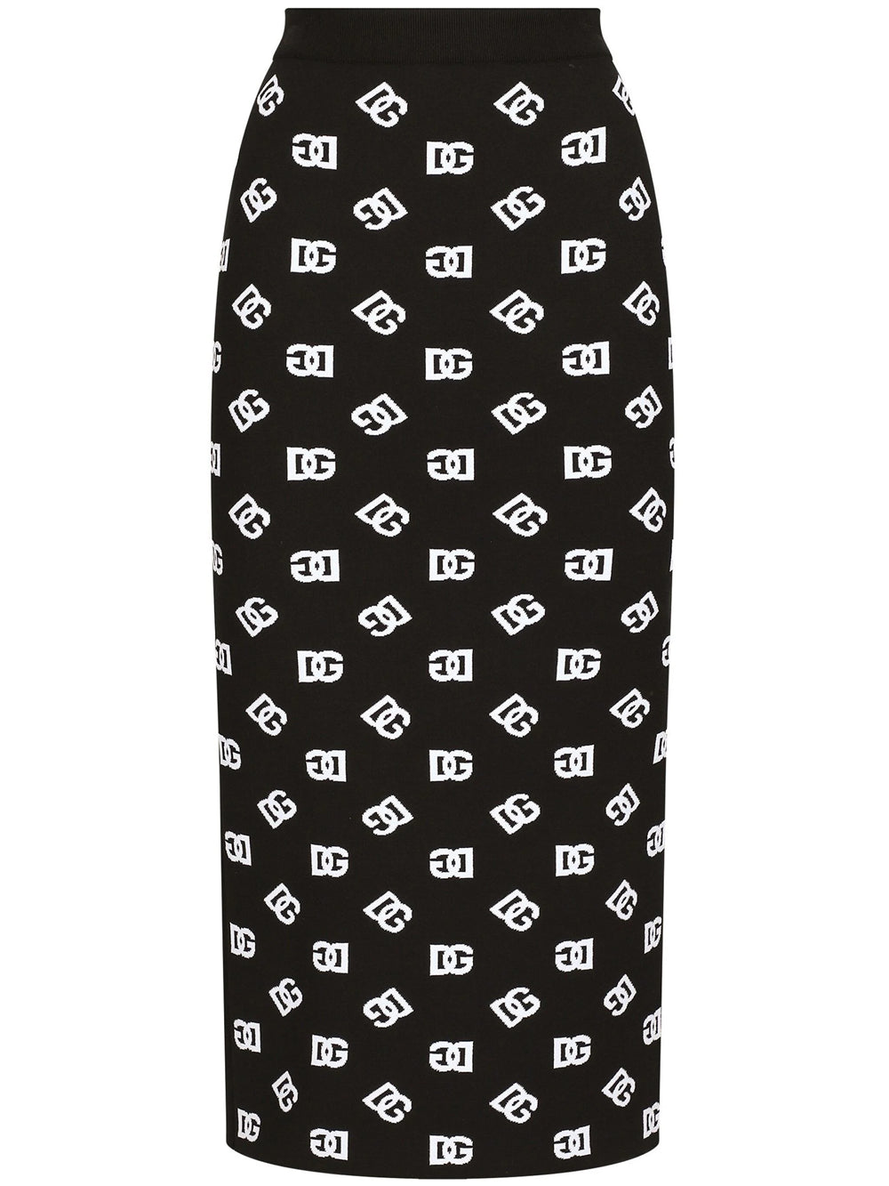 Midi skirt with jacquard logo