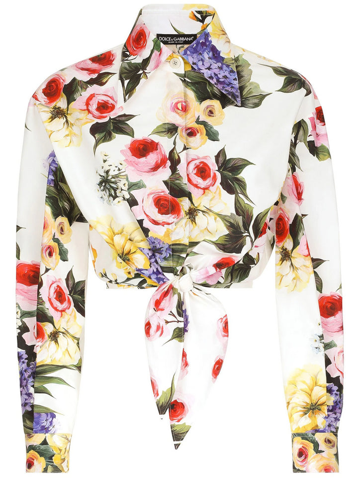 Floral crop shirt