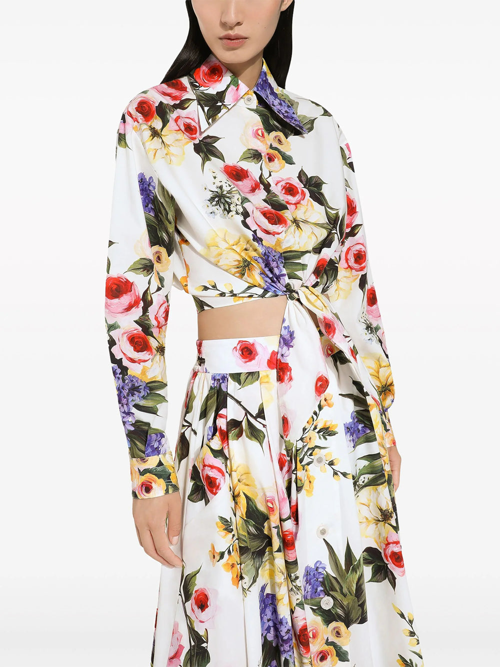 Floral crop shirt