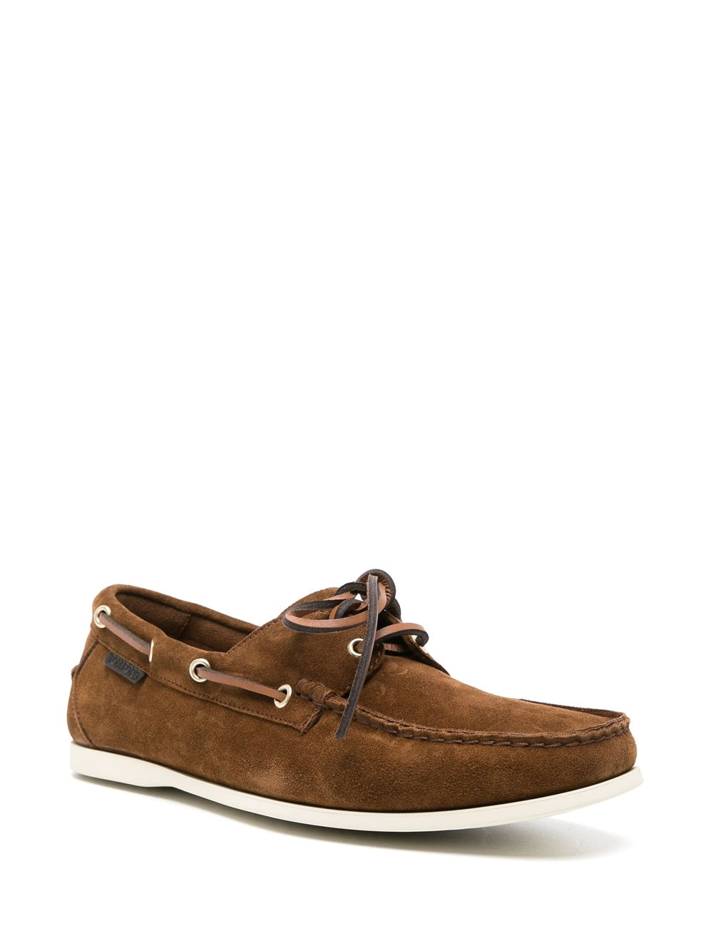 Suede lace-up boat shoes