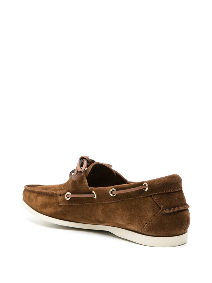 Suede lace-up boat shoes