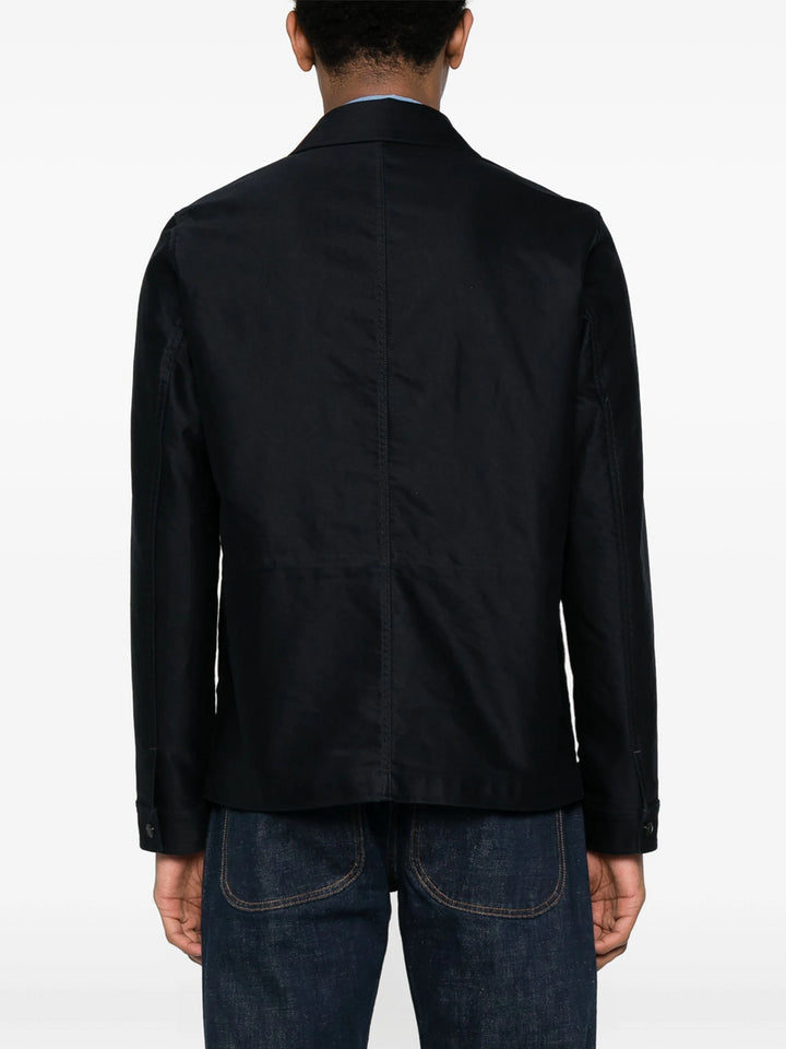 Shirt jacket with wide collar