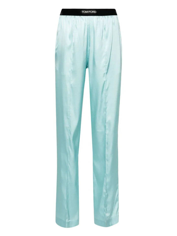 pleated satin pajama pants