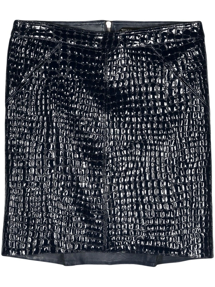 Miniskirt with crocodile effect