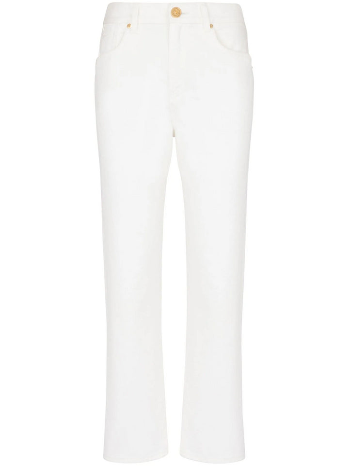 Straight mid-rise jeans