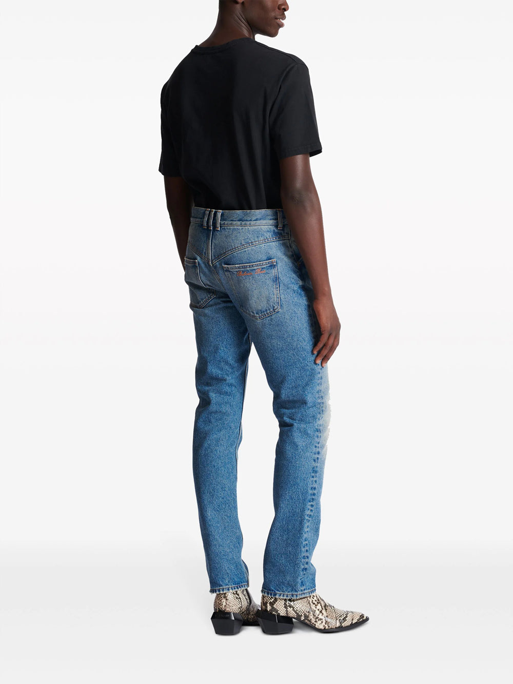 Straight mid-rise jeans