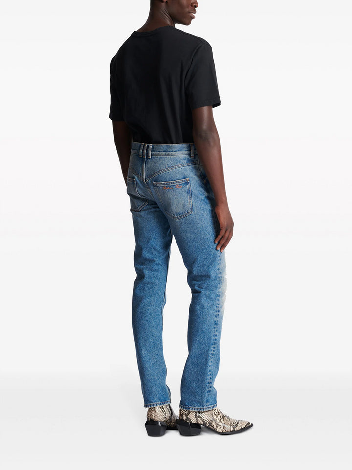 Straight mid-rise jeans