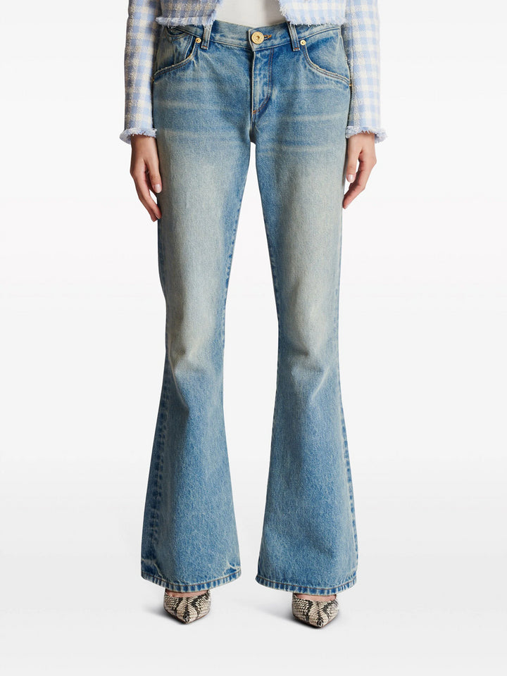 Western flared jeans with low waist