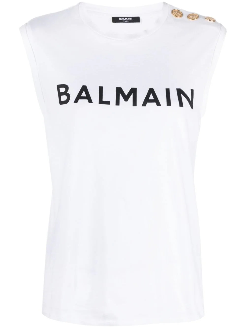 3 btn balmain print tank top