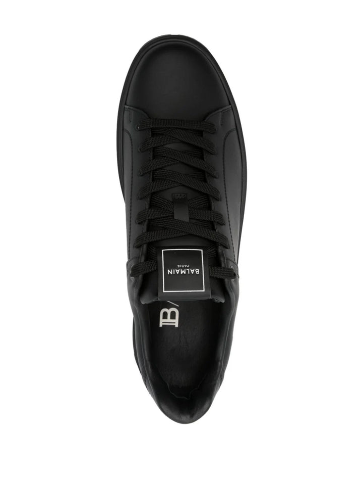 leather sneakers with panels