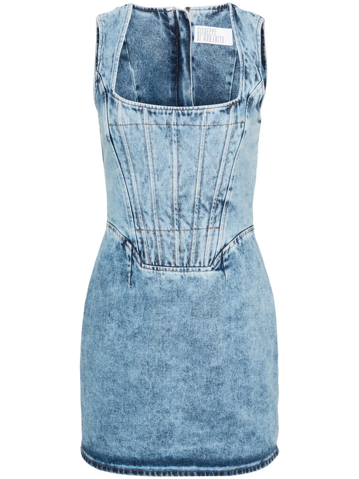 minidress with denim corset