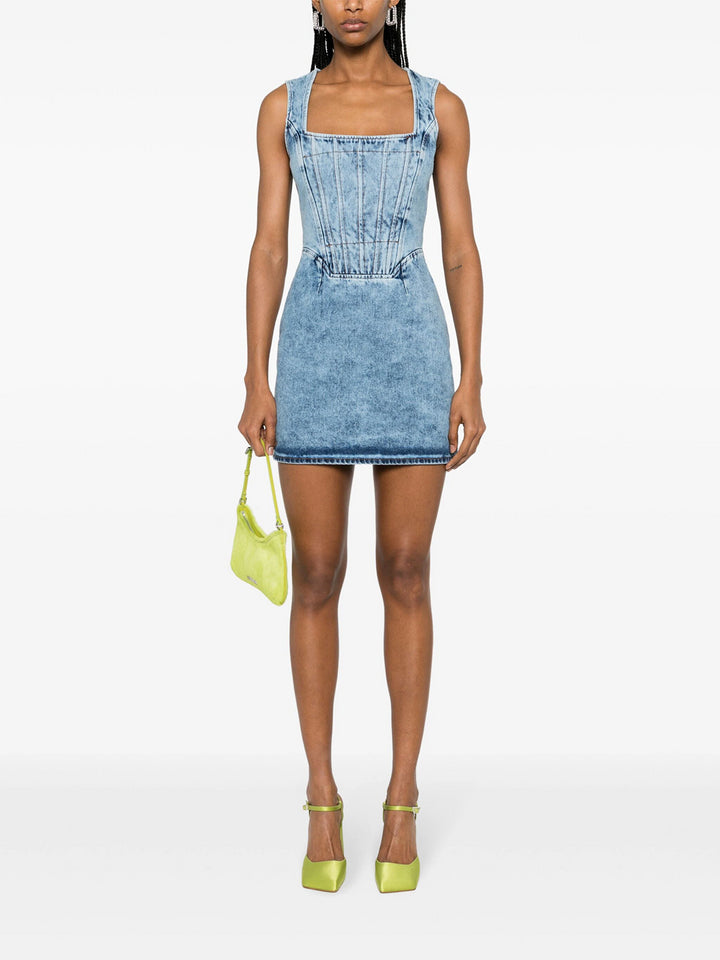 minidress with denim corset