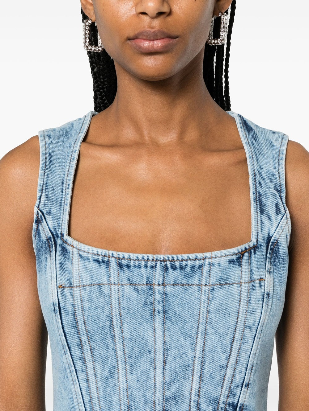 minidress with denim corset