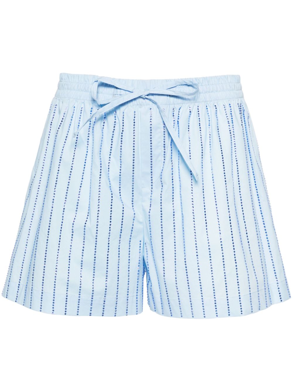 Short striped shorts with rhinestones