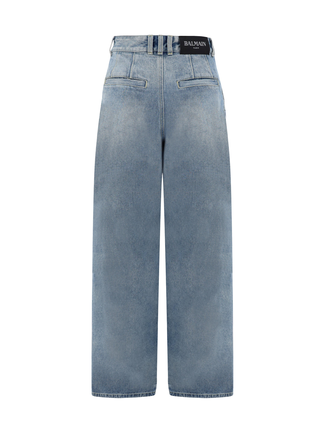 HW PLEATED LOOSE DENIM PANTS