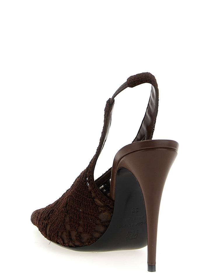 Magda Butrym Crochet Slingback Pumps - Brown | 2ee92568d4bd6e06db85bd3c4340f91c3ebd8498