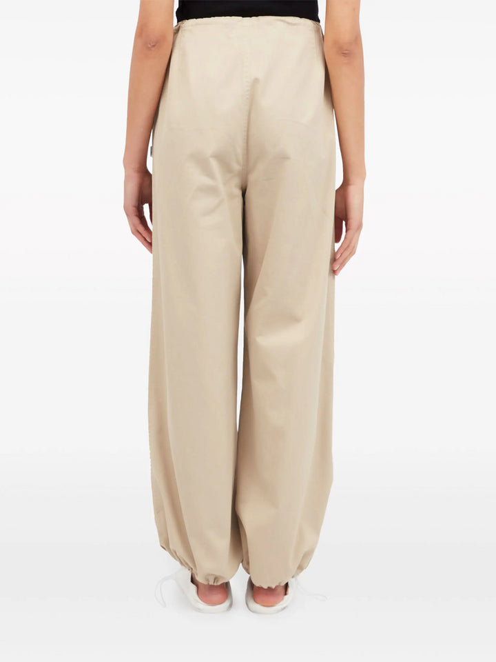 Wide-leg cotton cargo pants