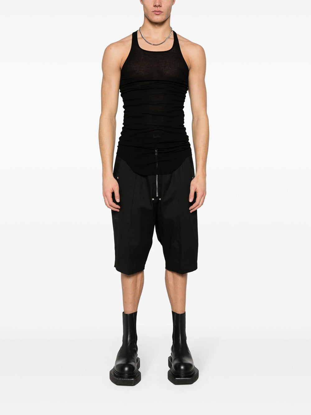 Tank top with frayed hem