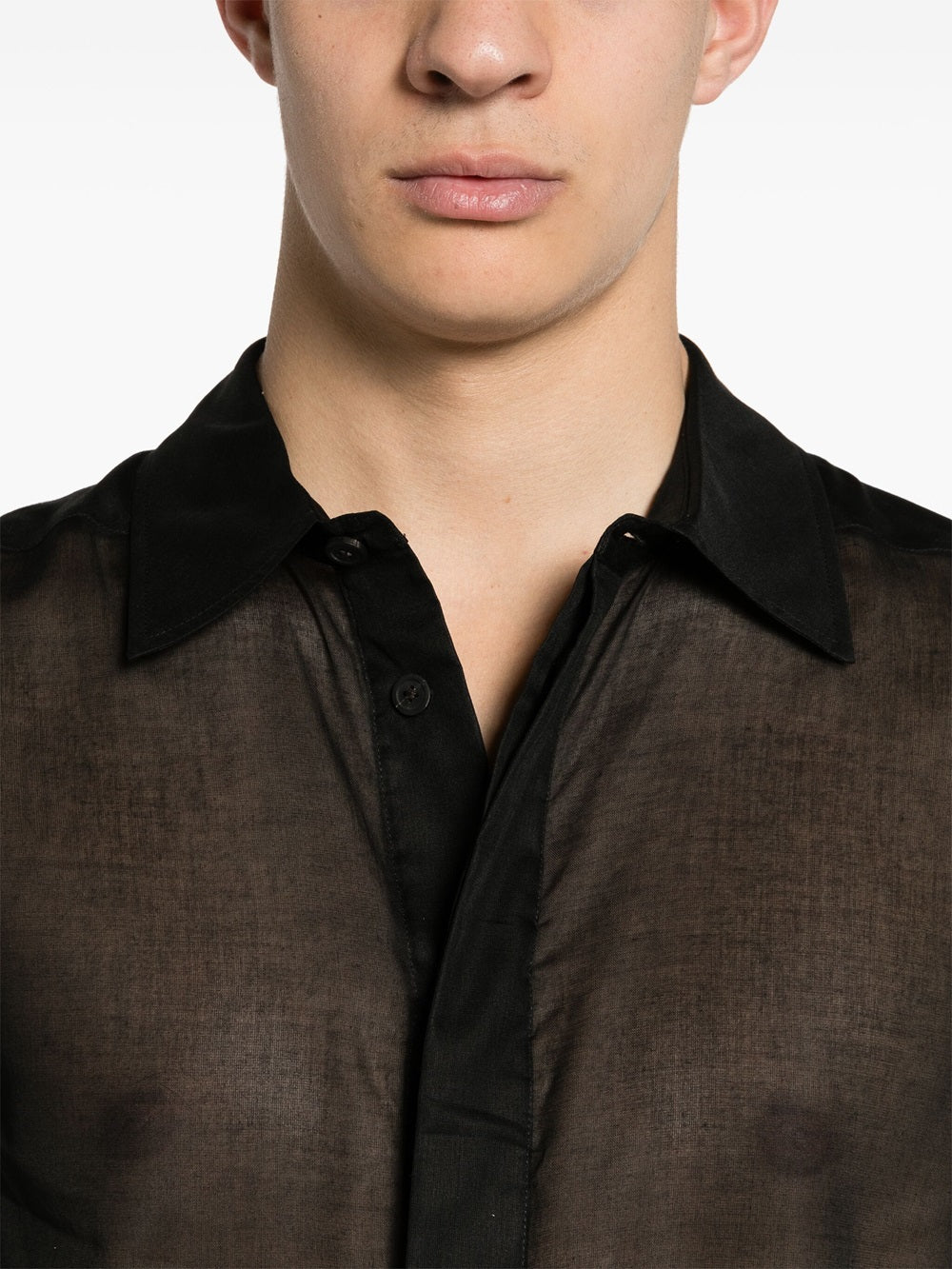 Semi-transparent cotton office shirt