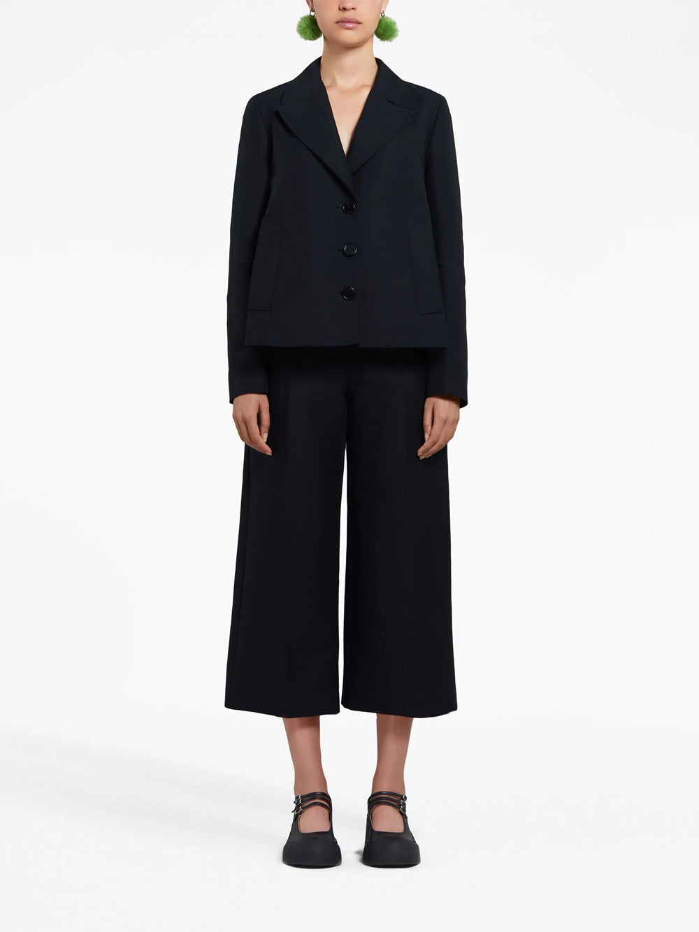 Cropped high-waisted trousers