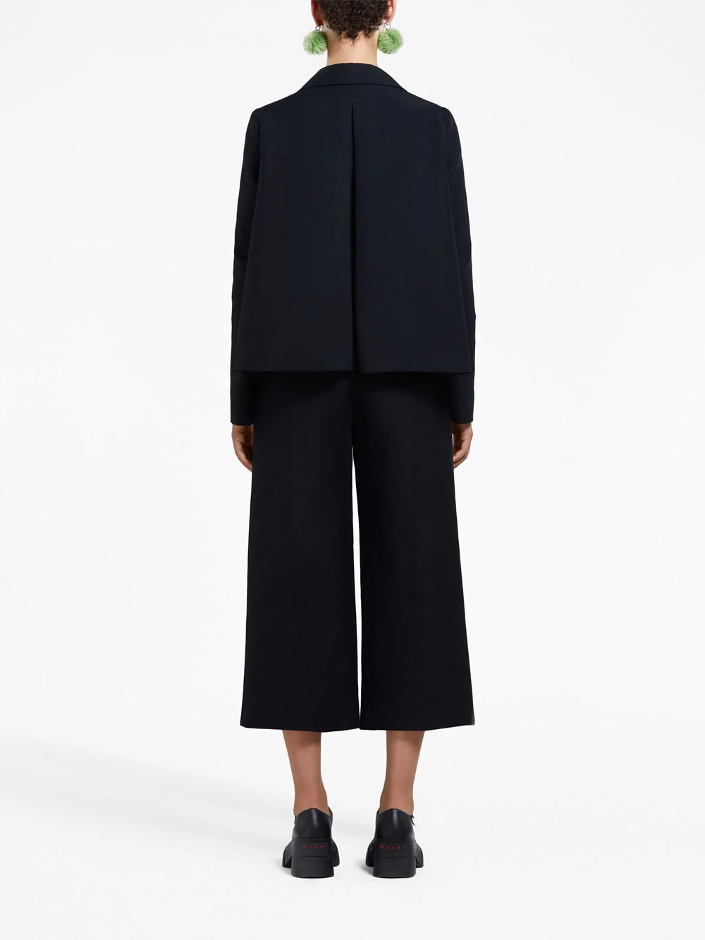 Cropped high-waisted trousers