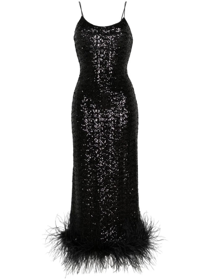 Paillettes plumage slip dress