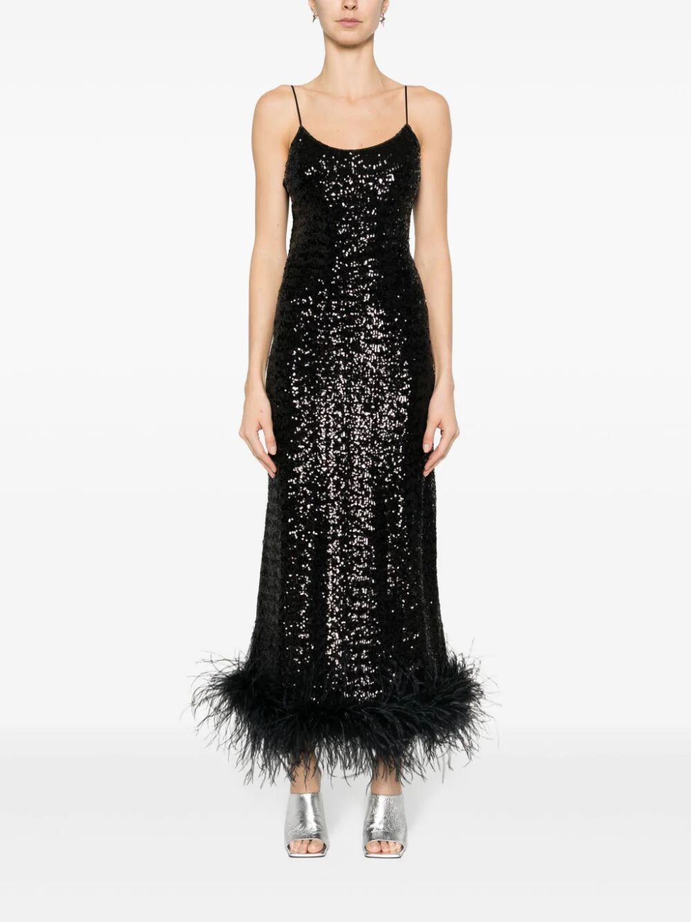 Paillettes plumage slip dress