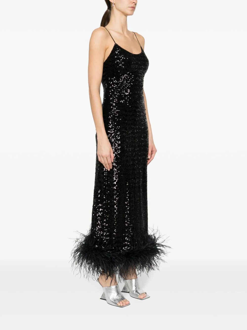 Paillettes plumage slip dress