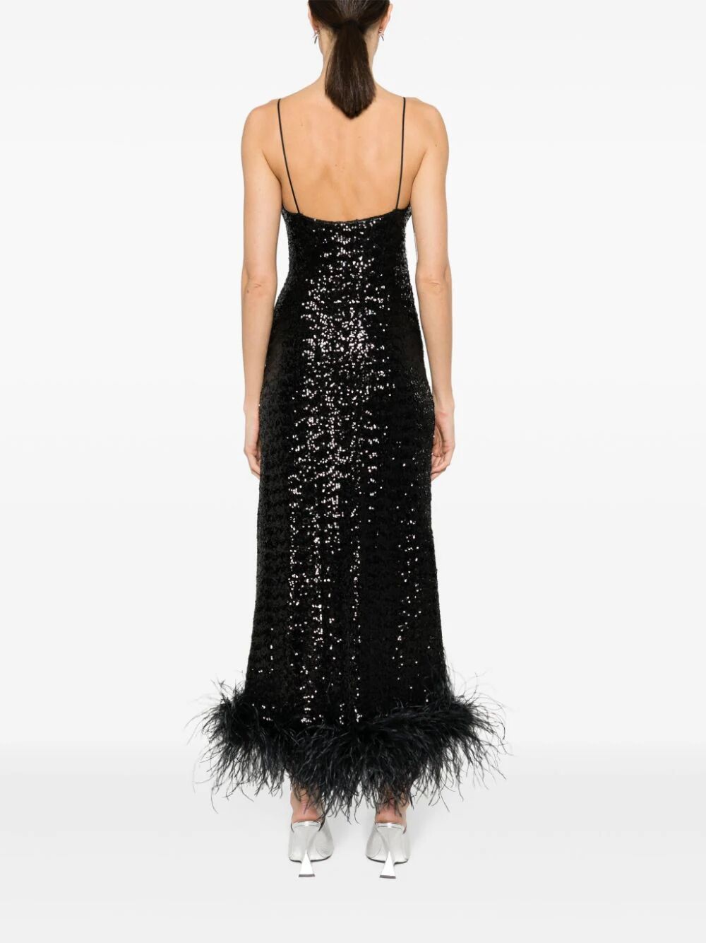 Paillettes plumage slip dress