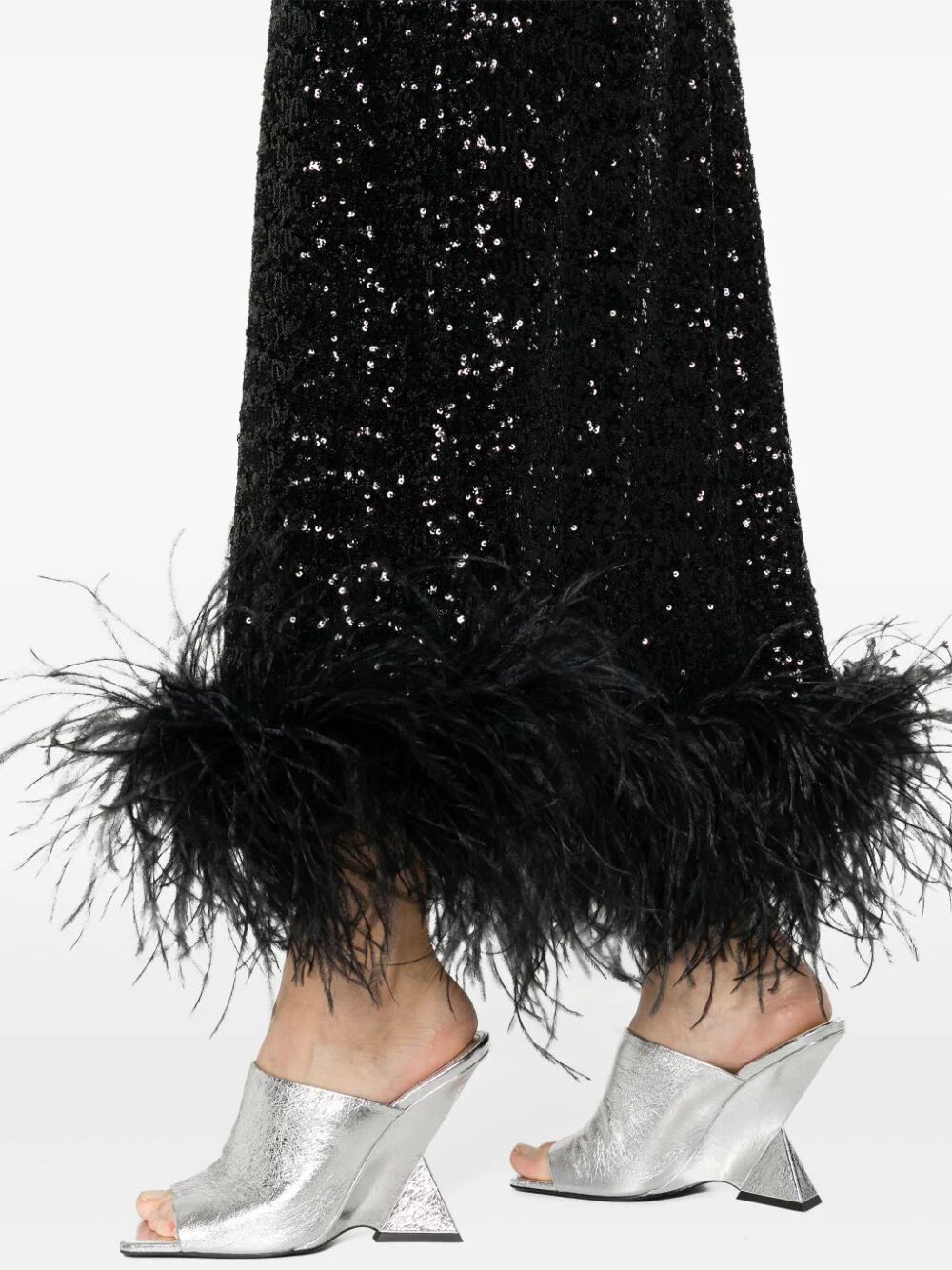 Paillettes plumage slip dress