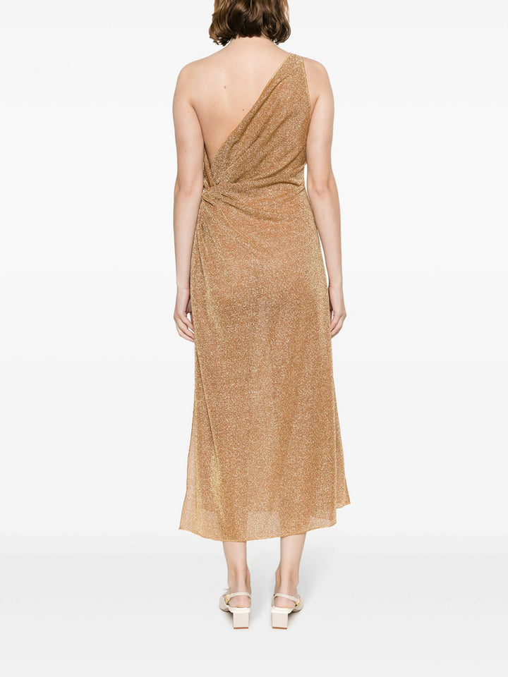 Metallic midi dress embellished with knots