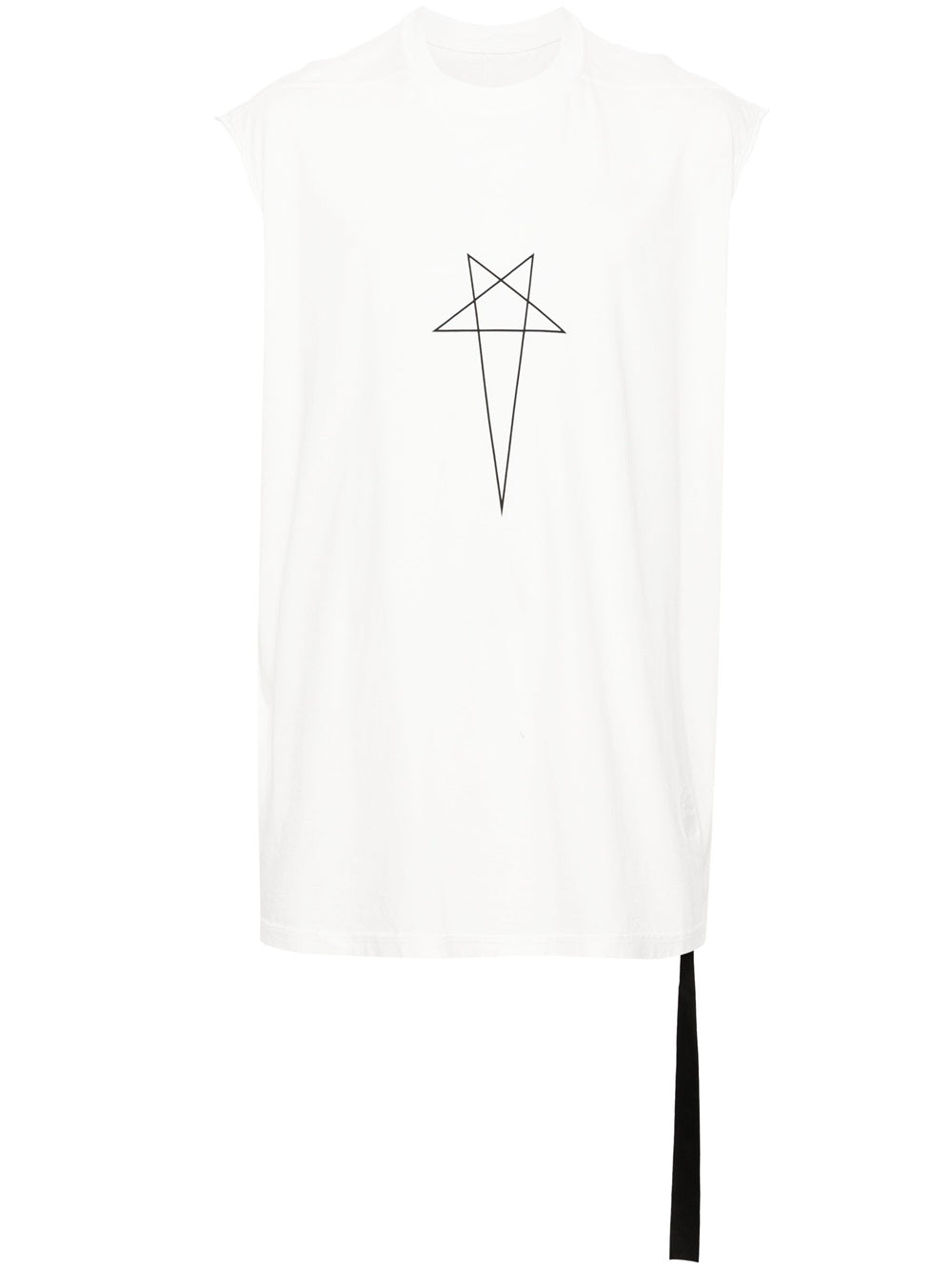 Cotton tank top with pentagram print