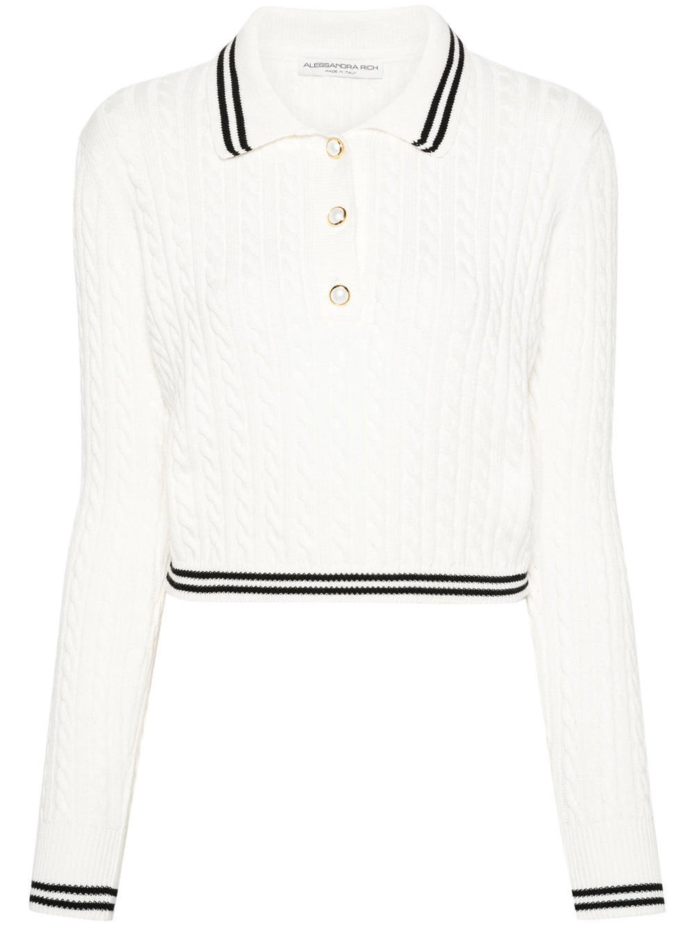 cable knit polo sweater