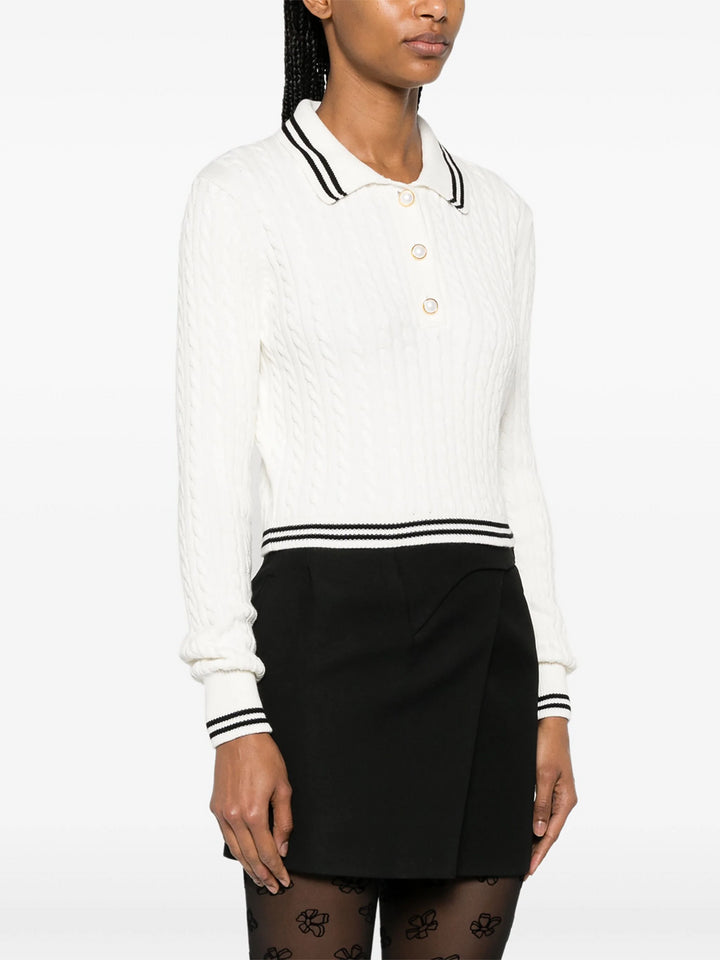 cable knit polo sweater