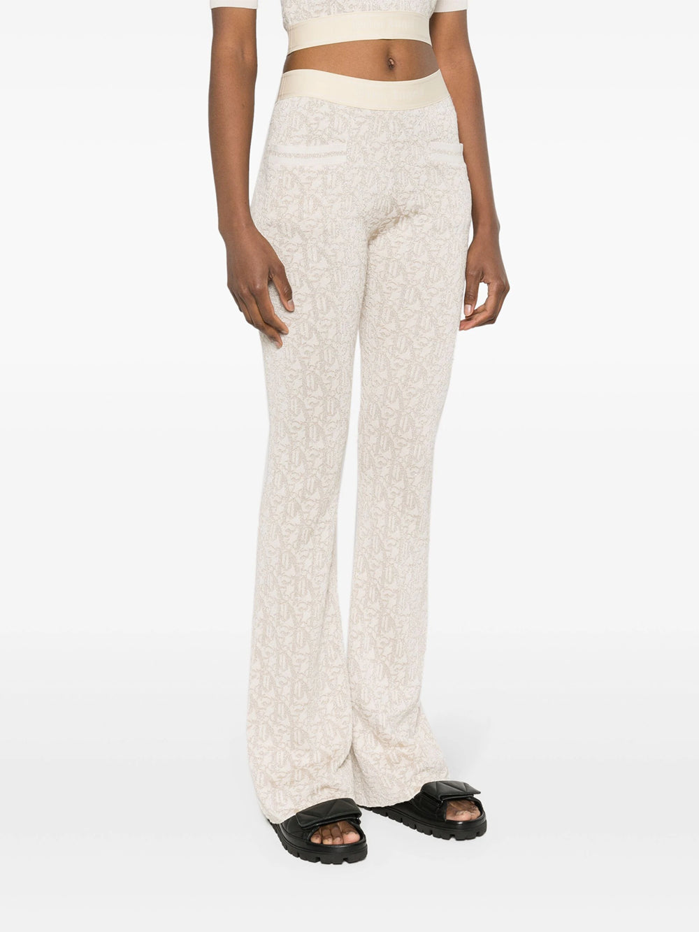 Flared trousers with medium rise