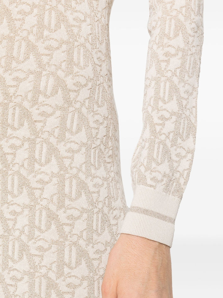 Monogram jacquard mini dress off white