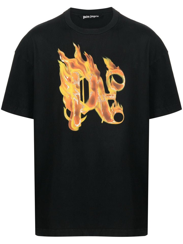 Burning T-shirt with print