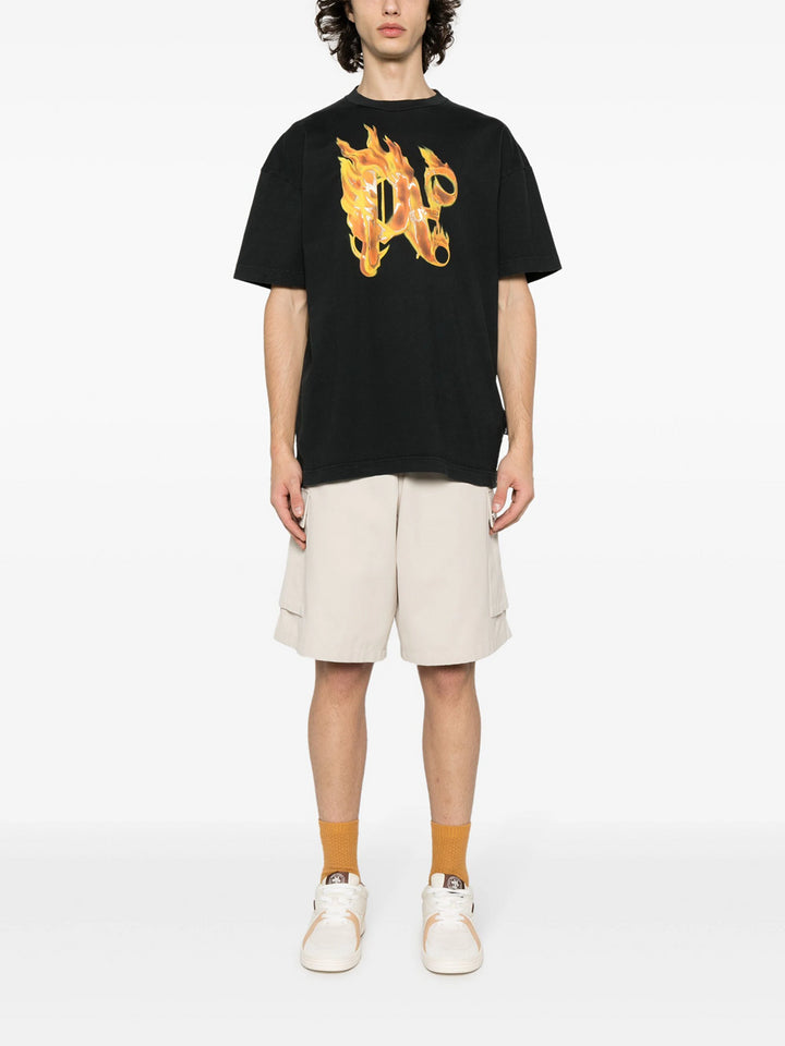 Burning T-shirt with print