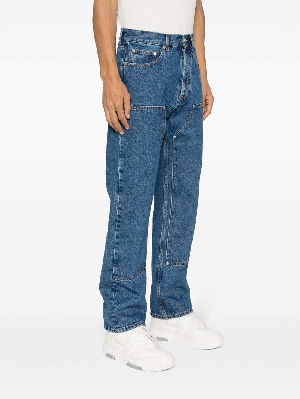 Straight embossed jeans