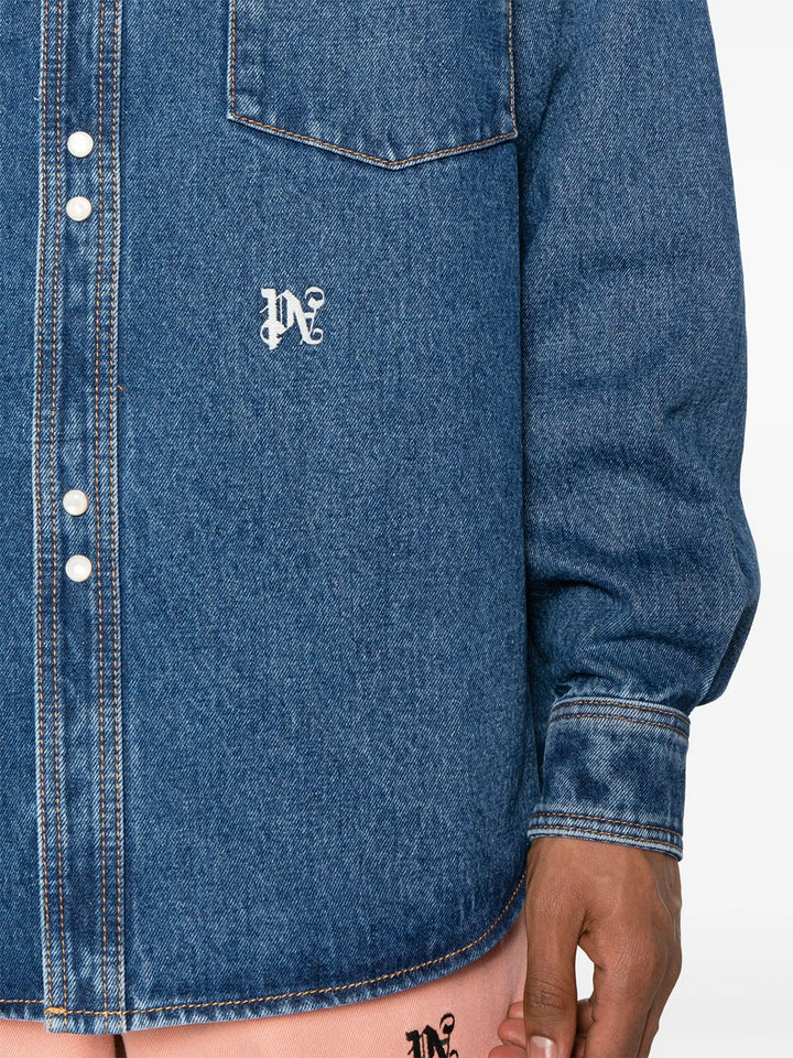 Denim shirt with embroidery