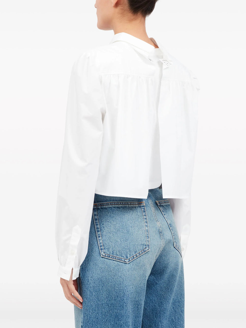 Double layer crop shirt