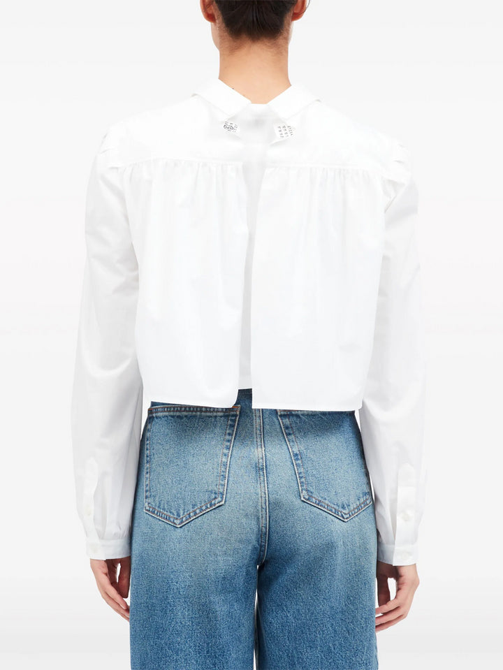 Double layer crop shirt