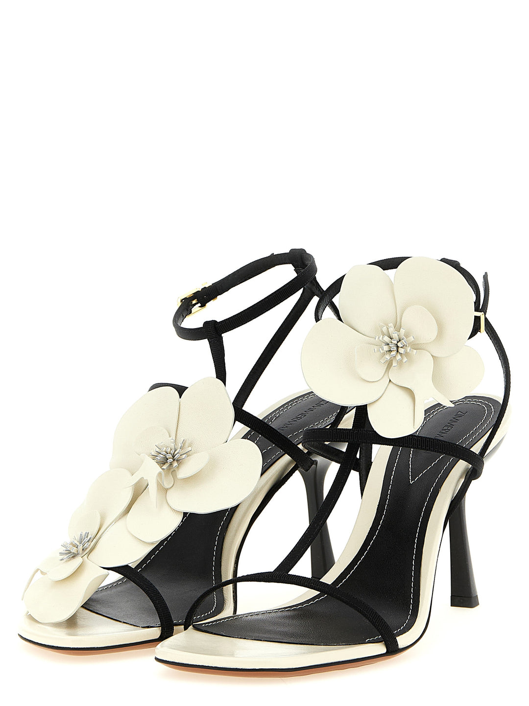 Zimmermann Orchid Sandals - White/Black | 20a7082a1d7d499862ebbeb56dd85cfcb41d33e0