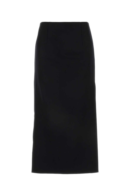 Grisaille Wool Midi Skirt Skirts Black