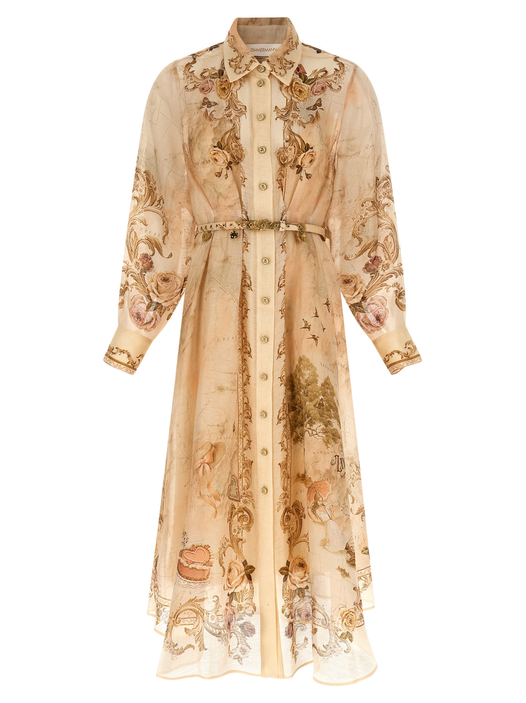 Zimmermann Memento Buttoned Midi Dresses - Beige | 136fcdfc45c67855dfa545634d80702eb7743632