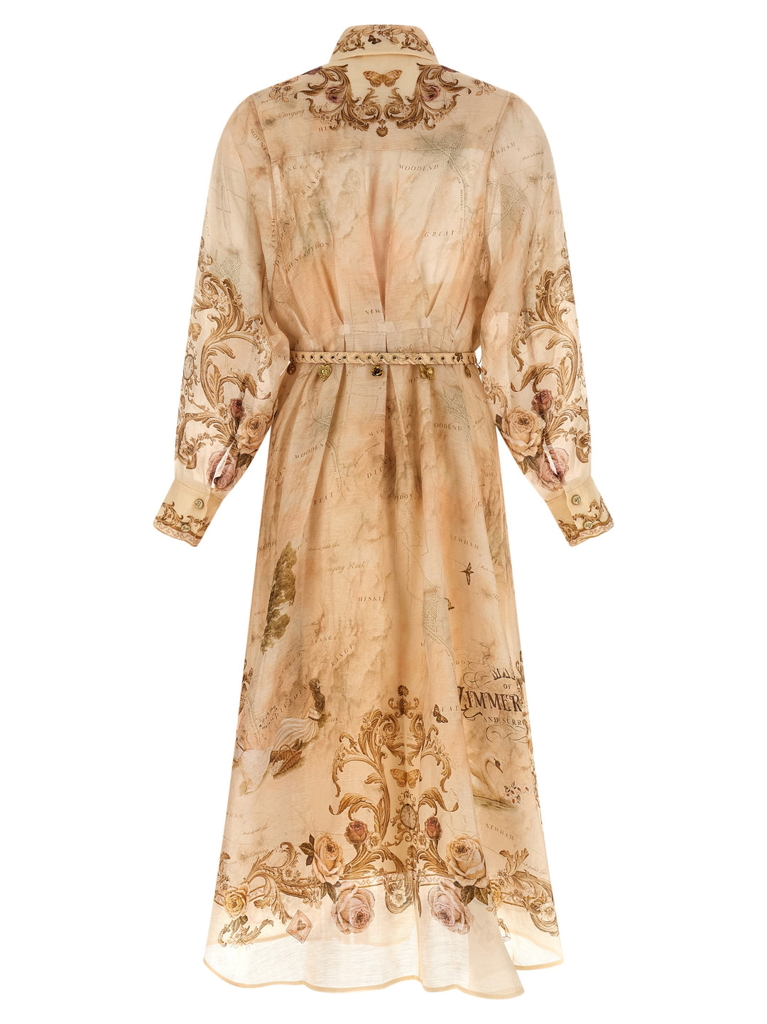 Zimmermann Memento Buttoned Midi Dresses - Beige | 85a207f360912c5a5fddf2be9392f6eac0966127
