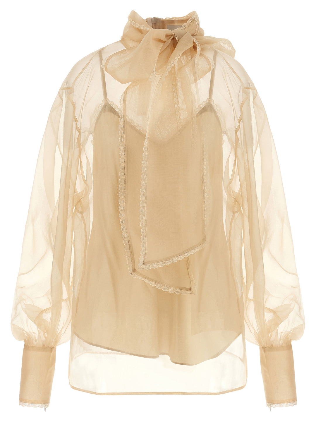 Zimmermann Memento Organza Shirt and Blouse - Beige | cdca35c6280c3b34b93860dd9e8dc6cbb0e10169
