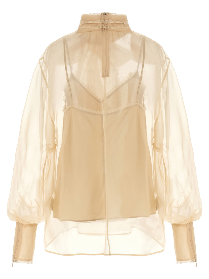 Zimmermann Memento Organza Shirt and Blouse - Beige | 9f6fc2db973d90c04f6b6530a3226cb80b8f73ed